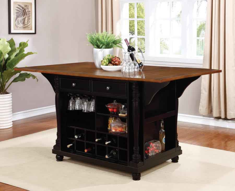 Slater Black Kitchen Island by Coaster