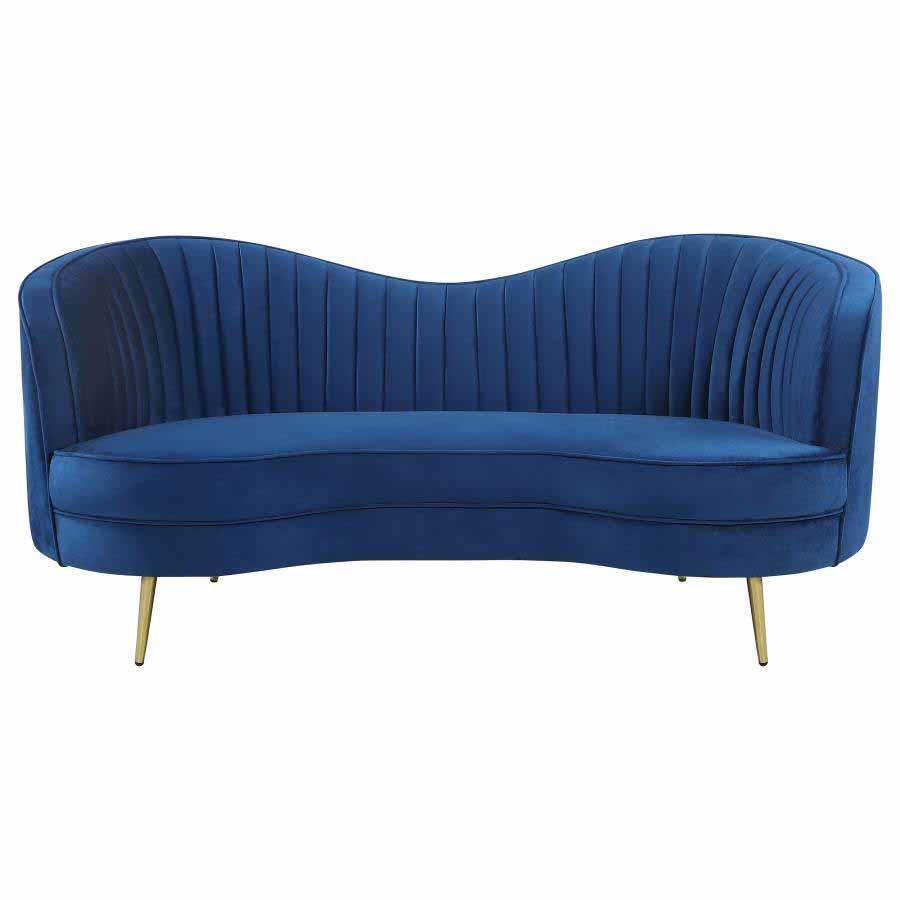 Sophia Blue Camel Back Sofa and Love Seat by Coaster