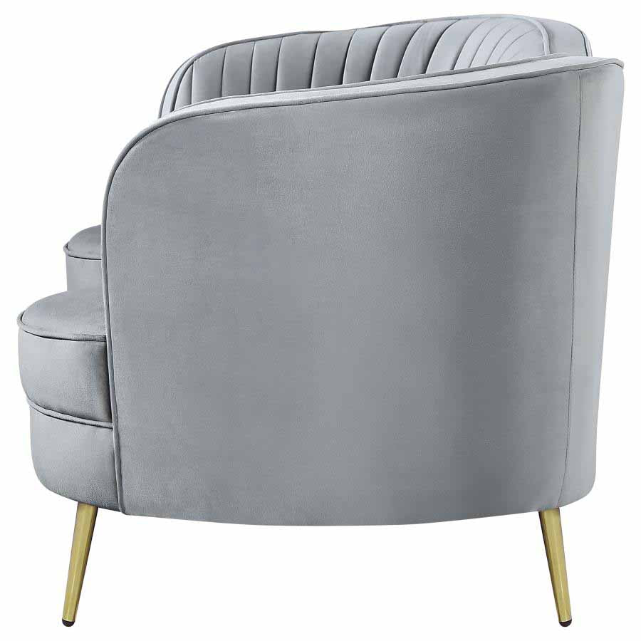 Sophia Grey Camel Back Sofa and Love Seat by Coaster