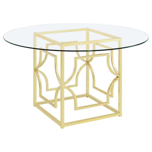 Starlight Glass & Brass Dining Table by Coaster