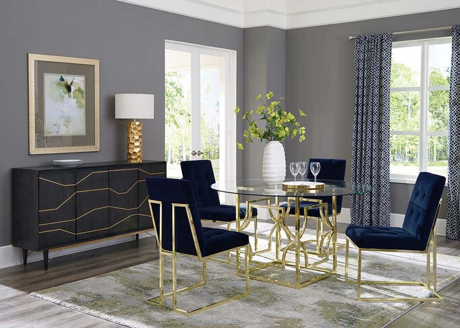 Starlight Glass & Brass Dining Table by Coaster