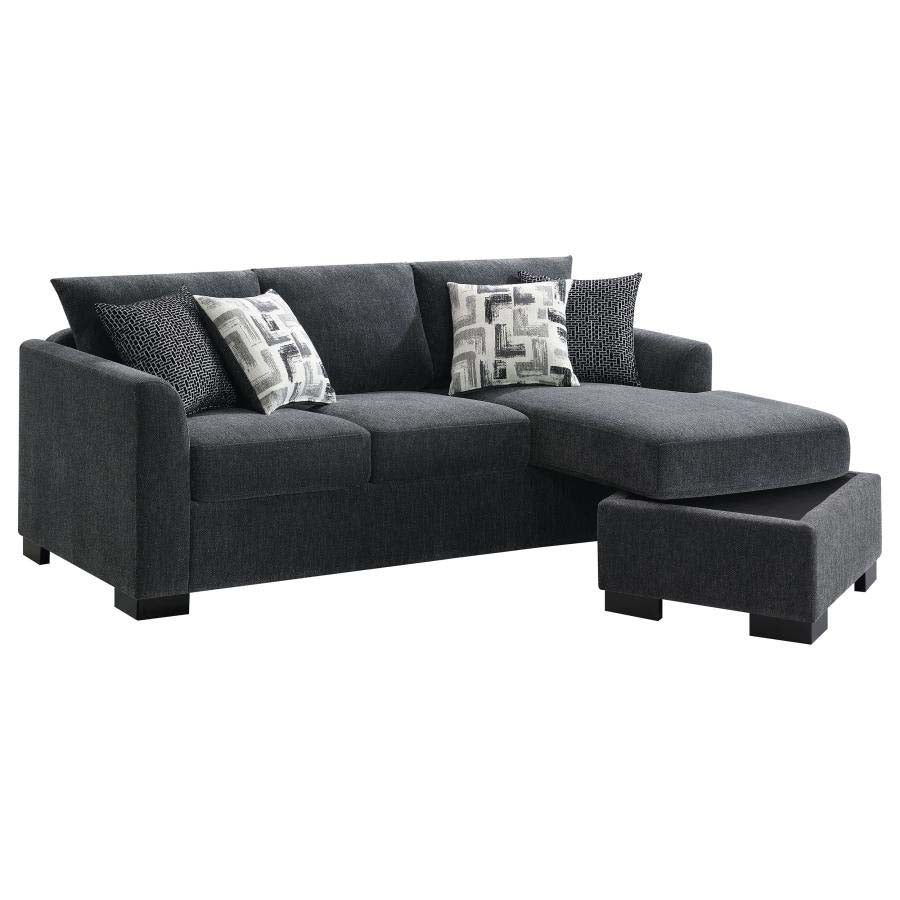 Storey Dark Grey Sleeper Sectional by Coaster