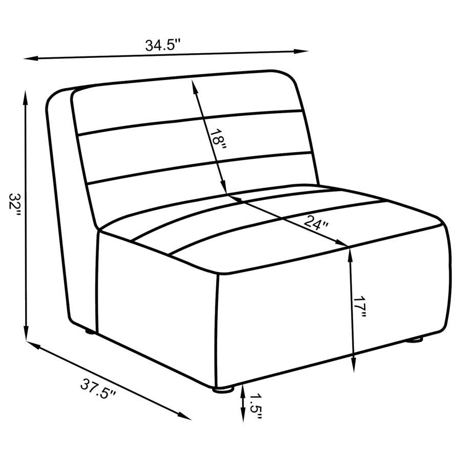 Sunny Modular Armless Chair by Coaster