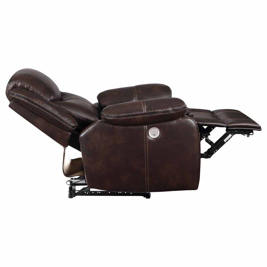 Sycamore Dark Brown Power Recliner by Coaster