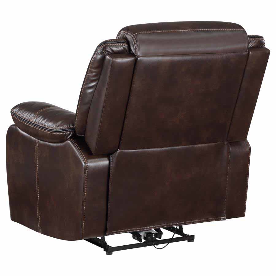 Sycamore Dark Brown Power Recliner by Coaster