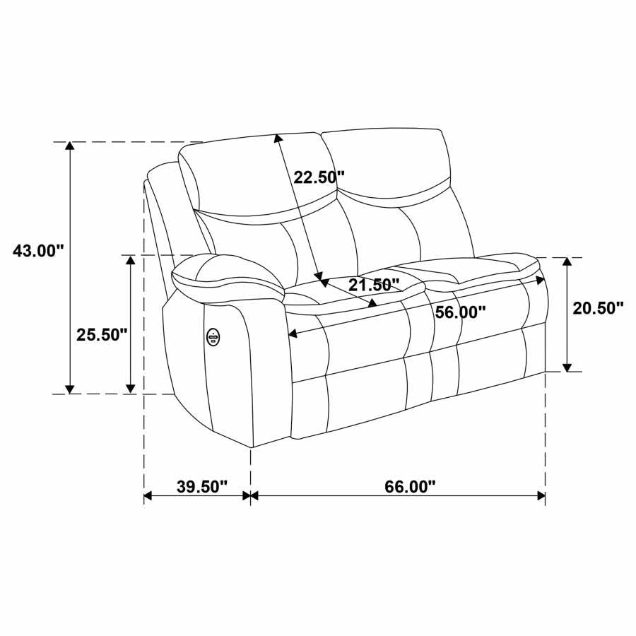 Sycamore Dark Grey Powered Reclining Sectional by Coaster