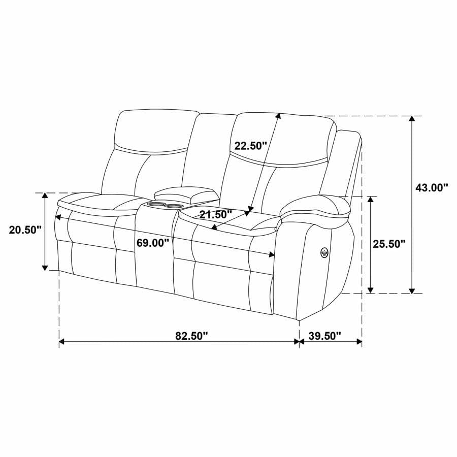 Sycamore Dark Grey Powered Reclining Sectional by Coaster