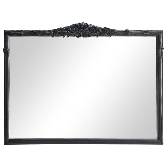 Sylvie Black French Provincial Rectangular Mantle Mirror by Coaster