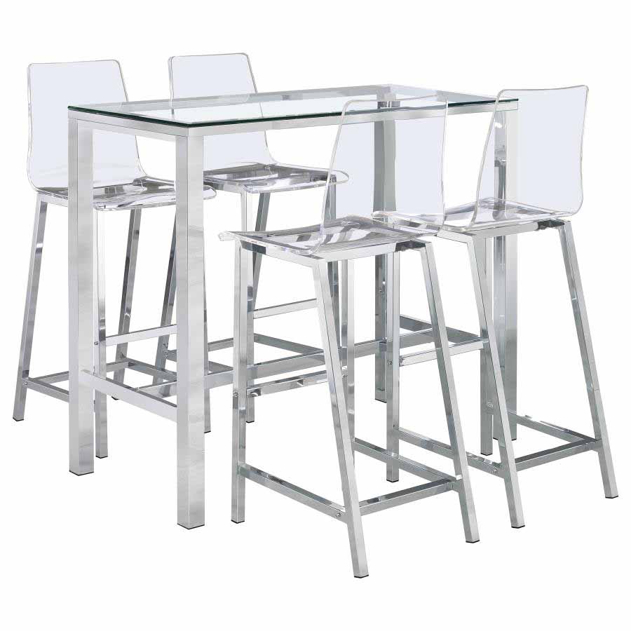 Tolbert Bar Height Set (table and 4 stools) by Coaster