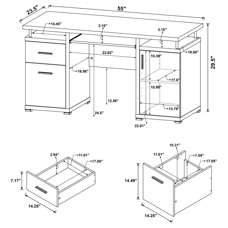 Tracy Cappuccino Computer Desk by Coaster