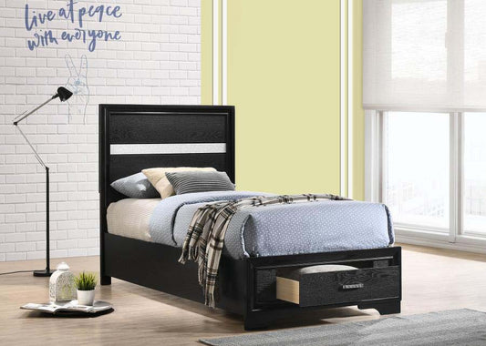 Twin Miranda Black Storage Bed Frame by Coaster