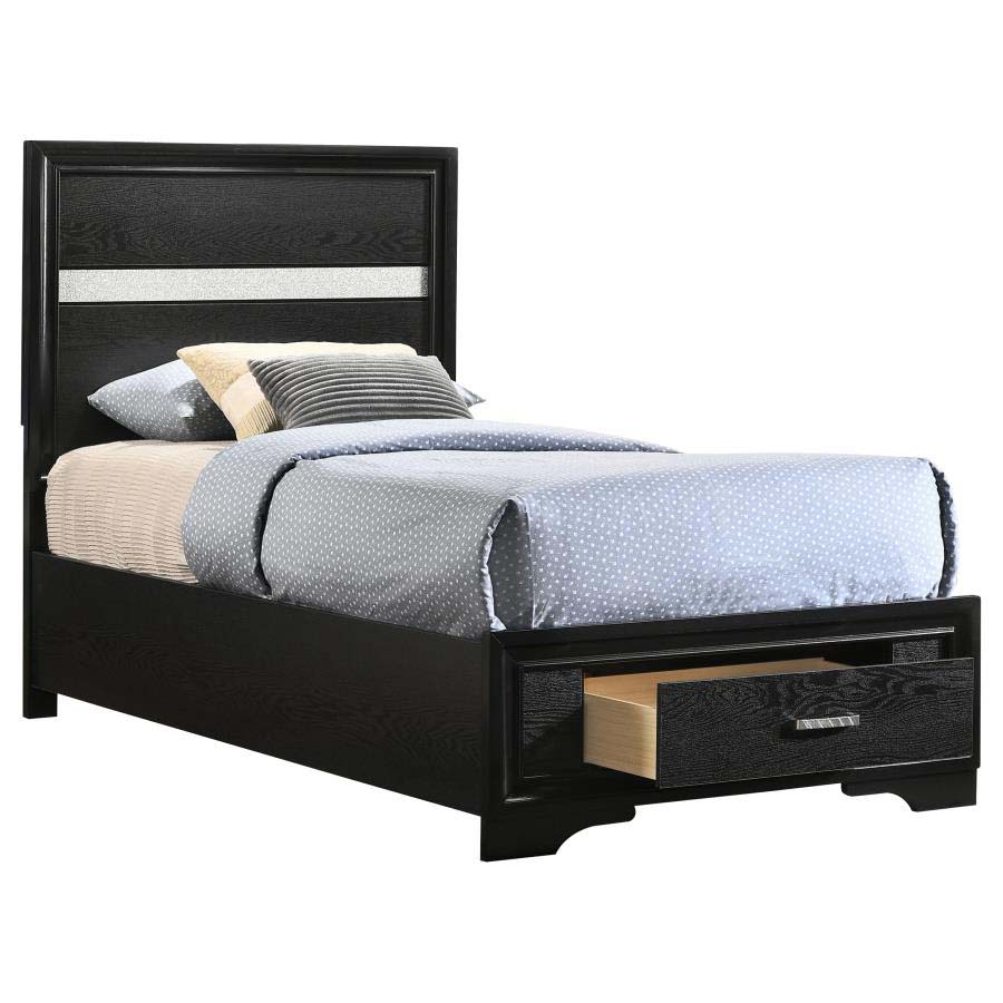 Twin Miranda Black Storage Bed Frame by Coaster