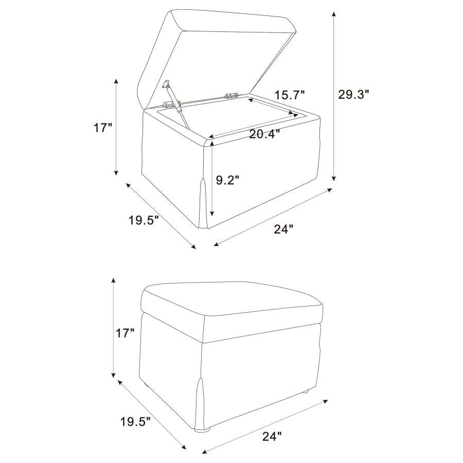 Winter Beige Storage Ottoman by Coaster