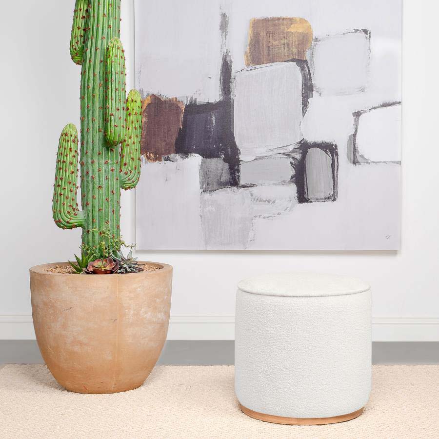 Zena Ivory Ottoman by Coaster