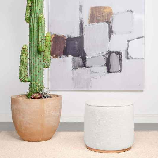Zena Ivory Ottoman by Coaster