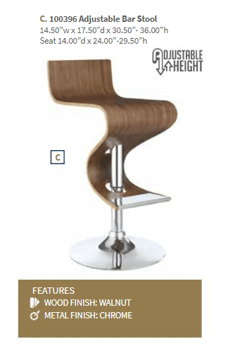 100396 Bar Stool by Coaster (includes 1 bar stool)