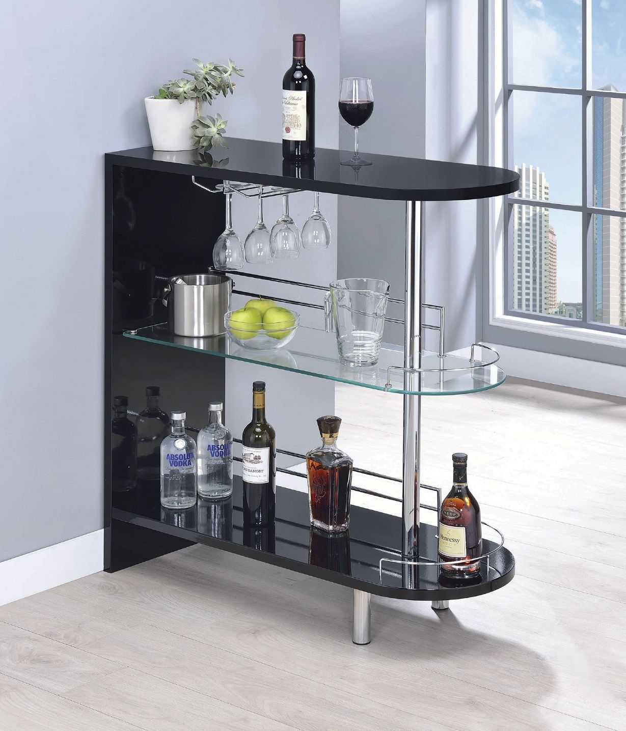 Adolfo Black Bar Unit by Coaster