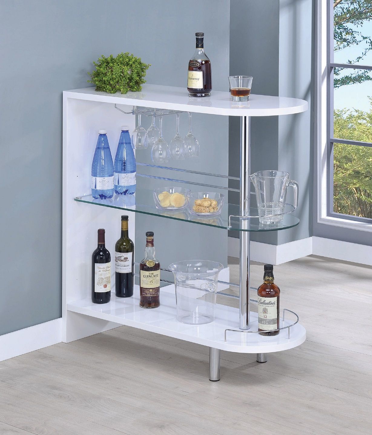 Adolfo White Bar Unit by Coaster