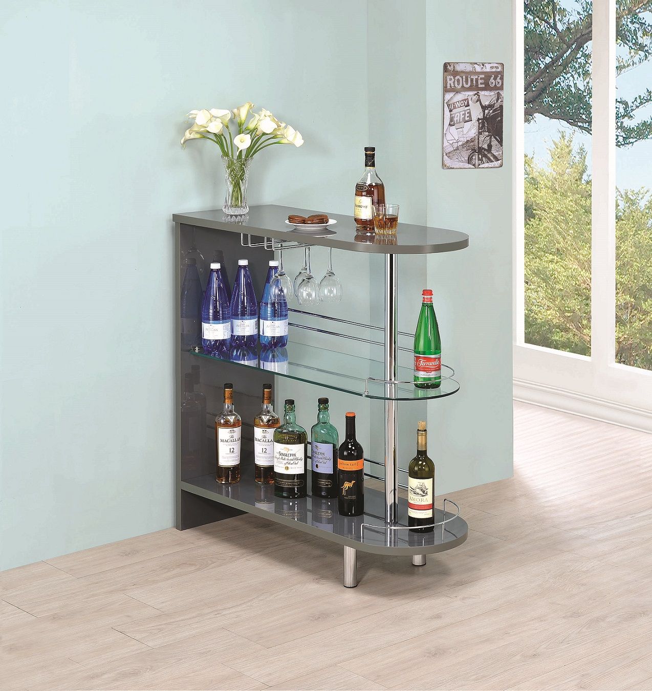 Adolfo Grey Bar Unit by Coaster