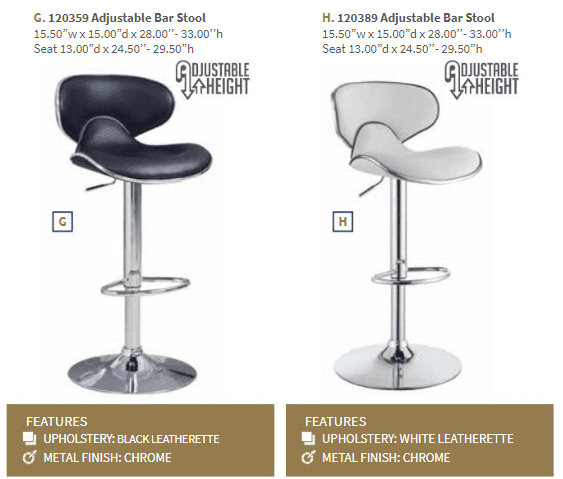 Edenton White Bar Stools (includes 2 bar stools) by Coaster