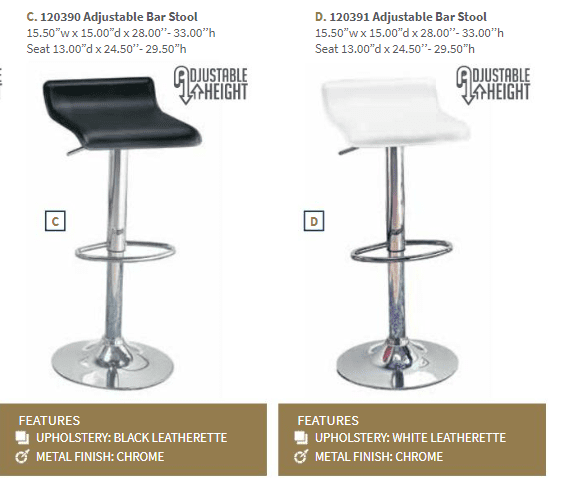 120390 Bar Stools by Coaster (includes 2 bar stools)