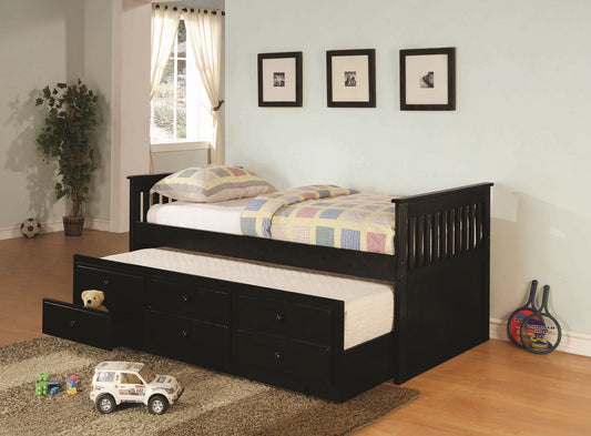 Rochford Black Daybed with Trundle and Storage by Coaster
