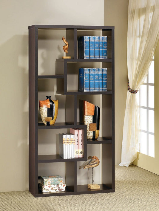 Theo Cappuccino Bookcase by Coaster