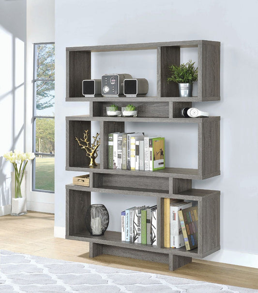 Reid Weathered Grey Bookcase by Coaster