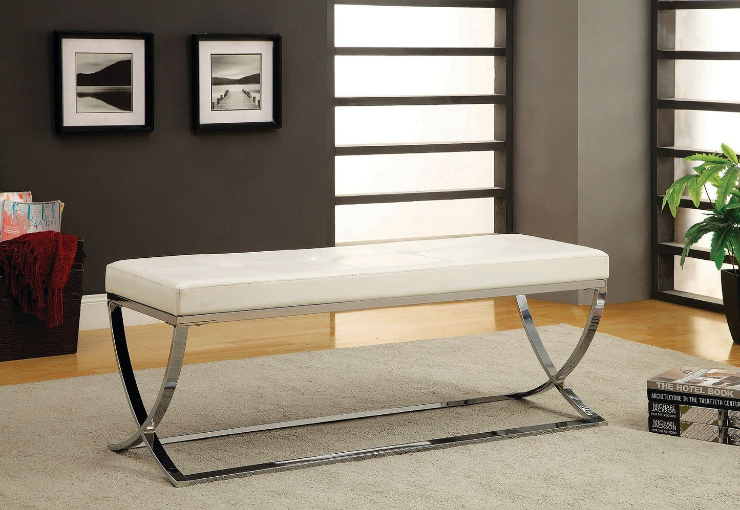 Walton White Bench by Coaster