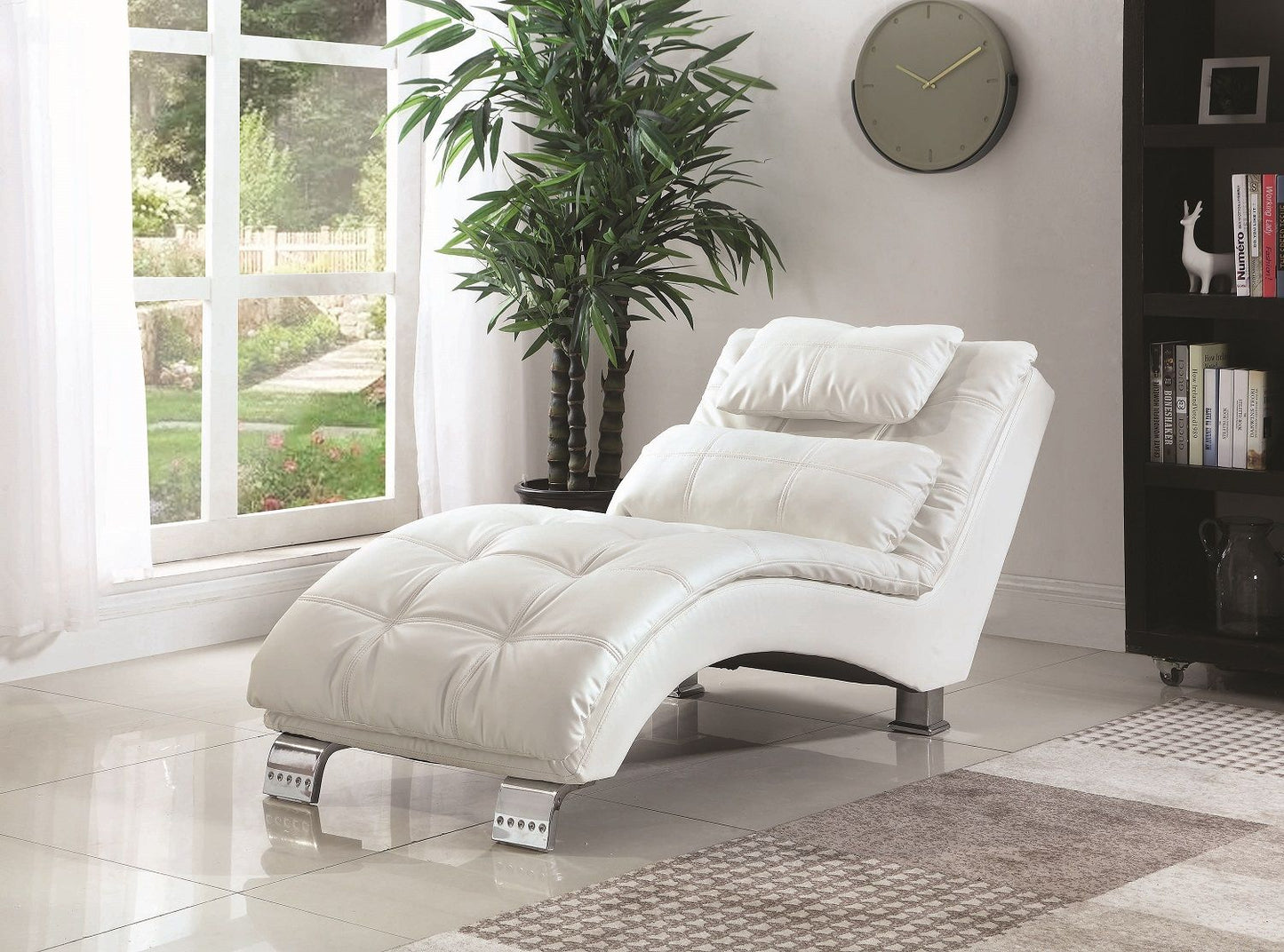 Dilleston White Chaise by Coaster