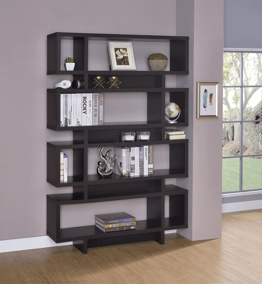 Reid Cappuccino Bookcase by Coaster