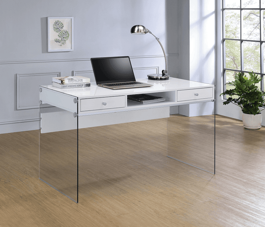 Dobrev White Desk by Coaster