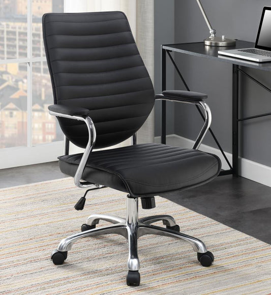 802269 Chase High Back Office Chair (only) Black and Chrome by Coaster