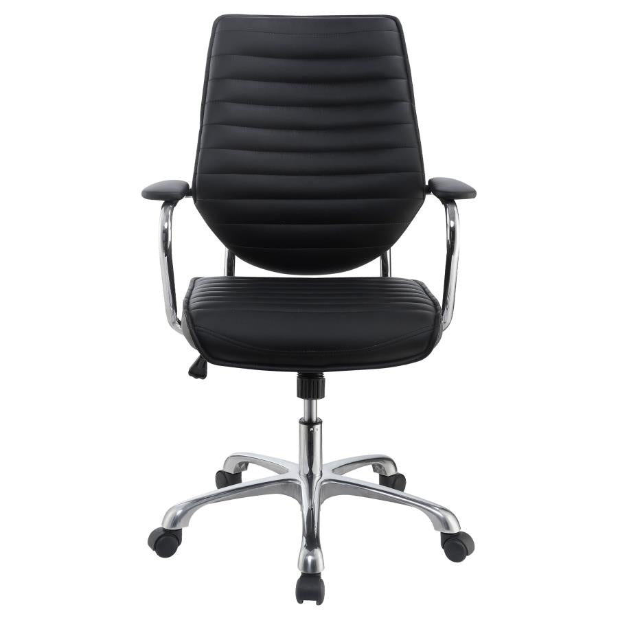 Chase High Back Office Chair Black and Chrome by Coaster