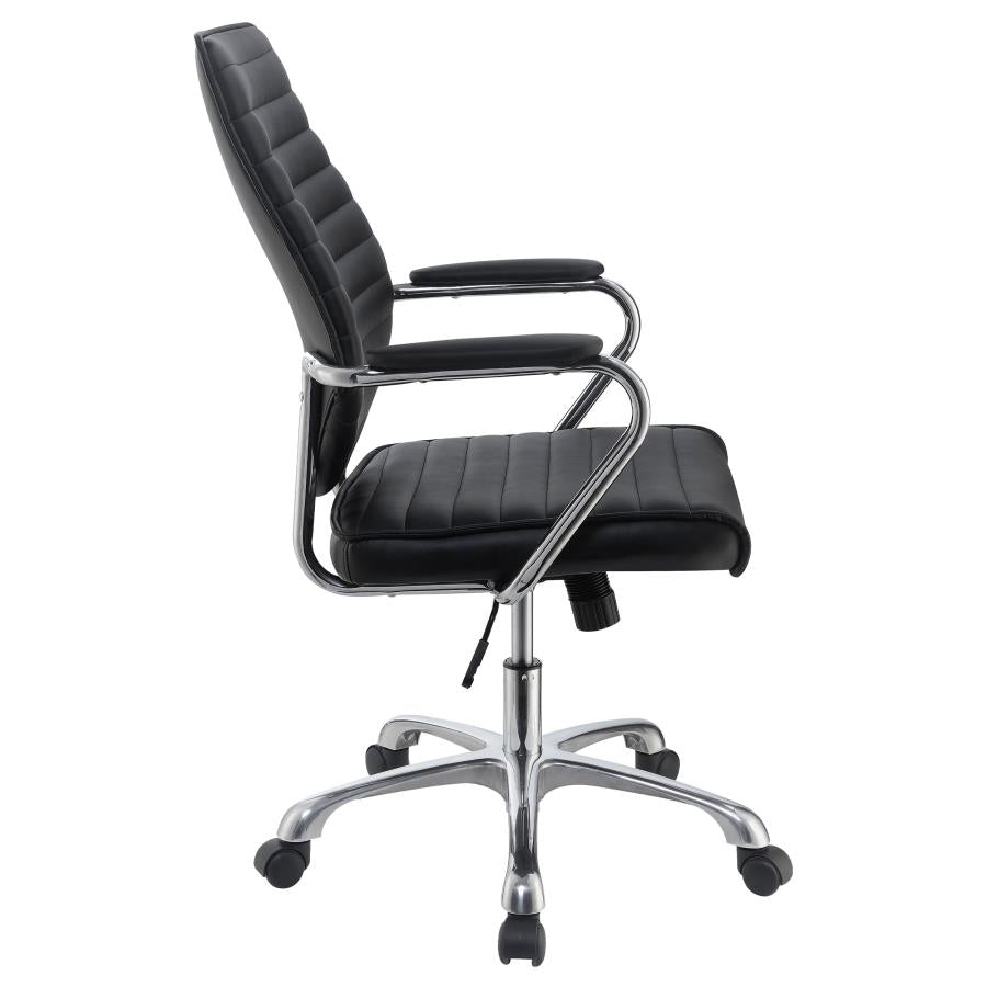 Chase High Back Office Chair Black and Chrome by Coaster