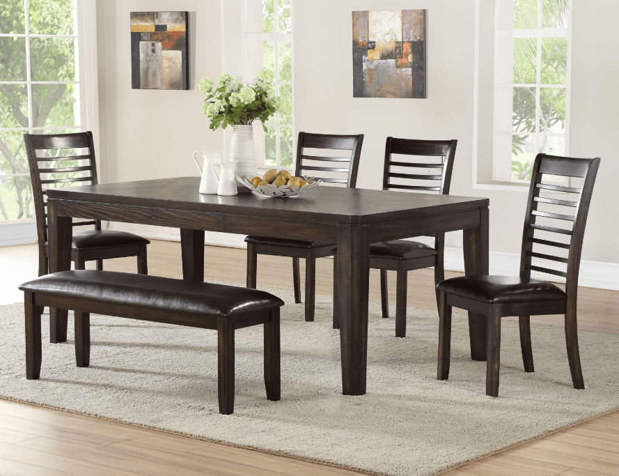 Ally Dining Set (table, 4 chairs and 1 bench) by Steve Silver