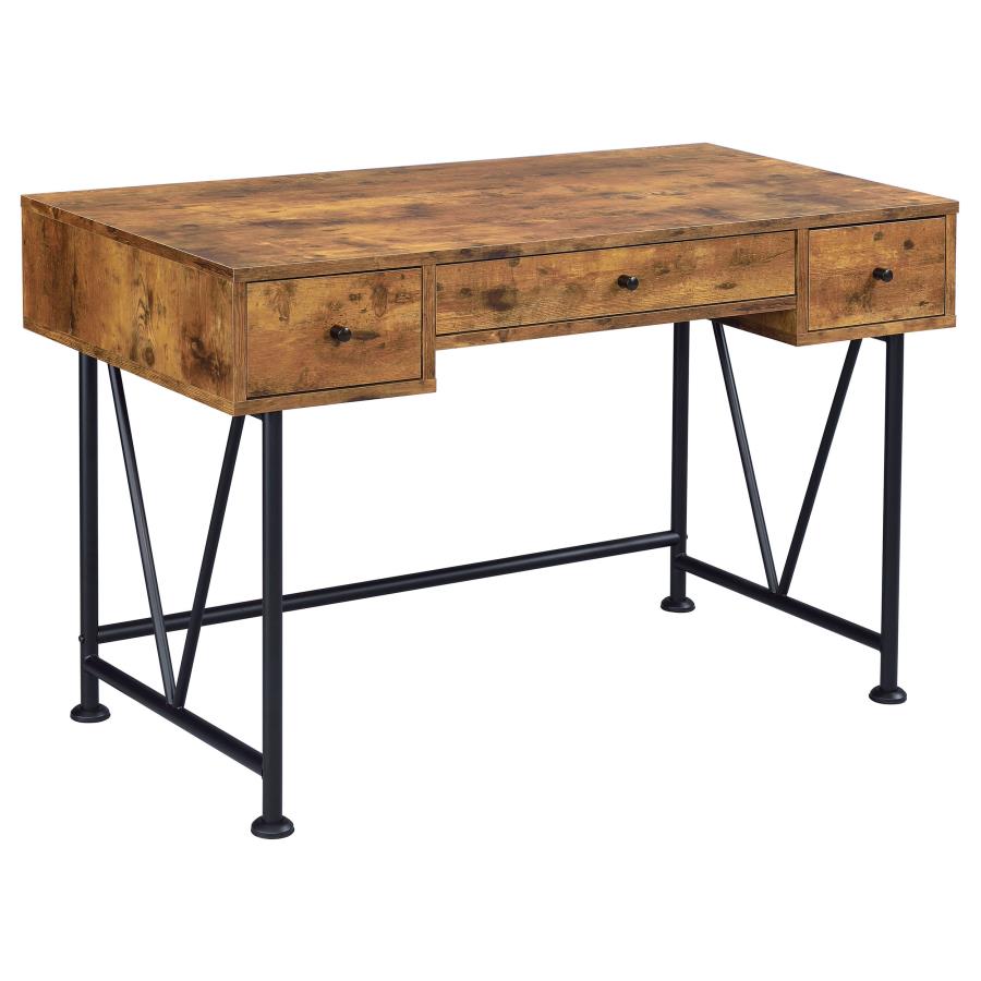 Analiese Antique Nutmeg 3-Drawer Writing Desk by Coaster