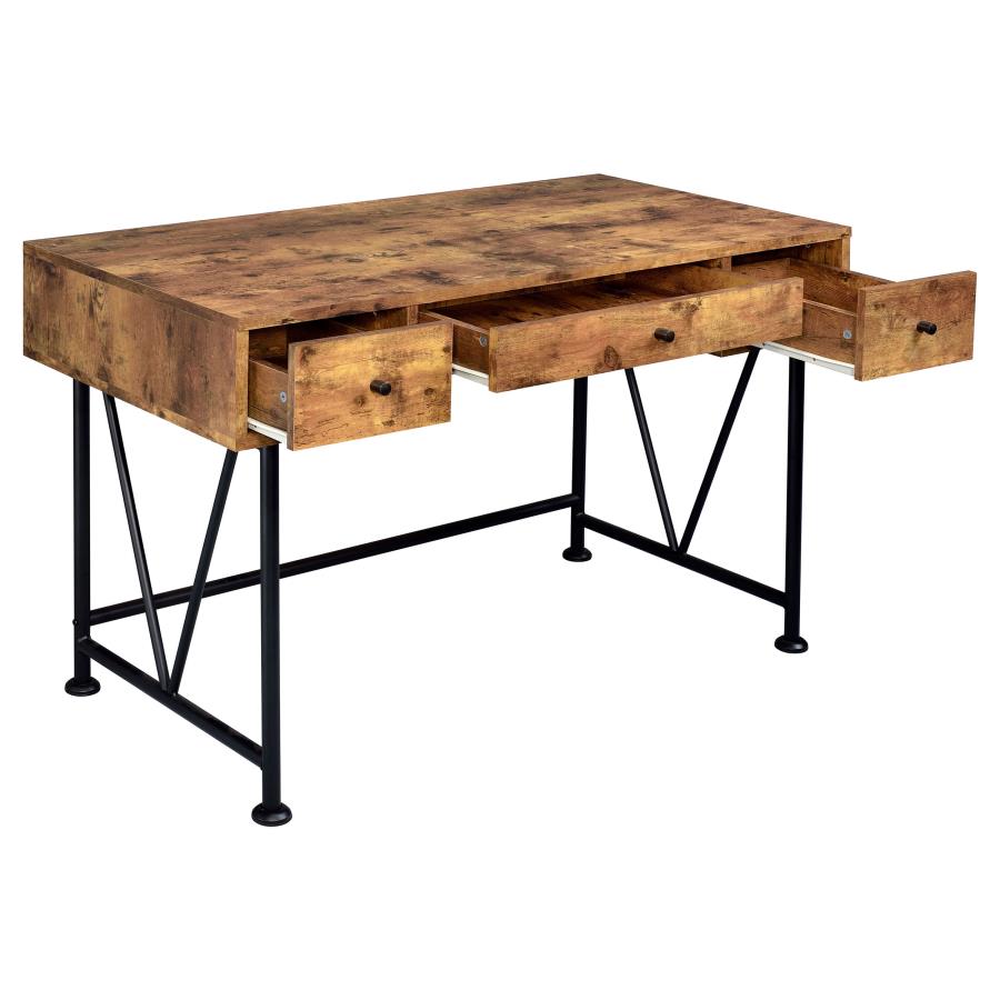 Analiese Antique Nutmeg 3-Drawer Writing Desk by Coaster