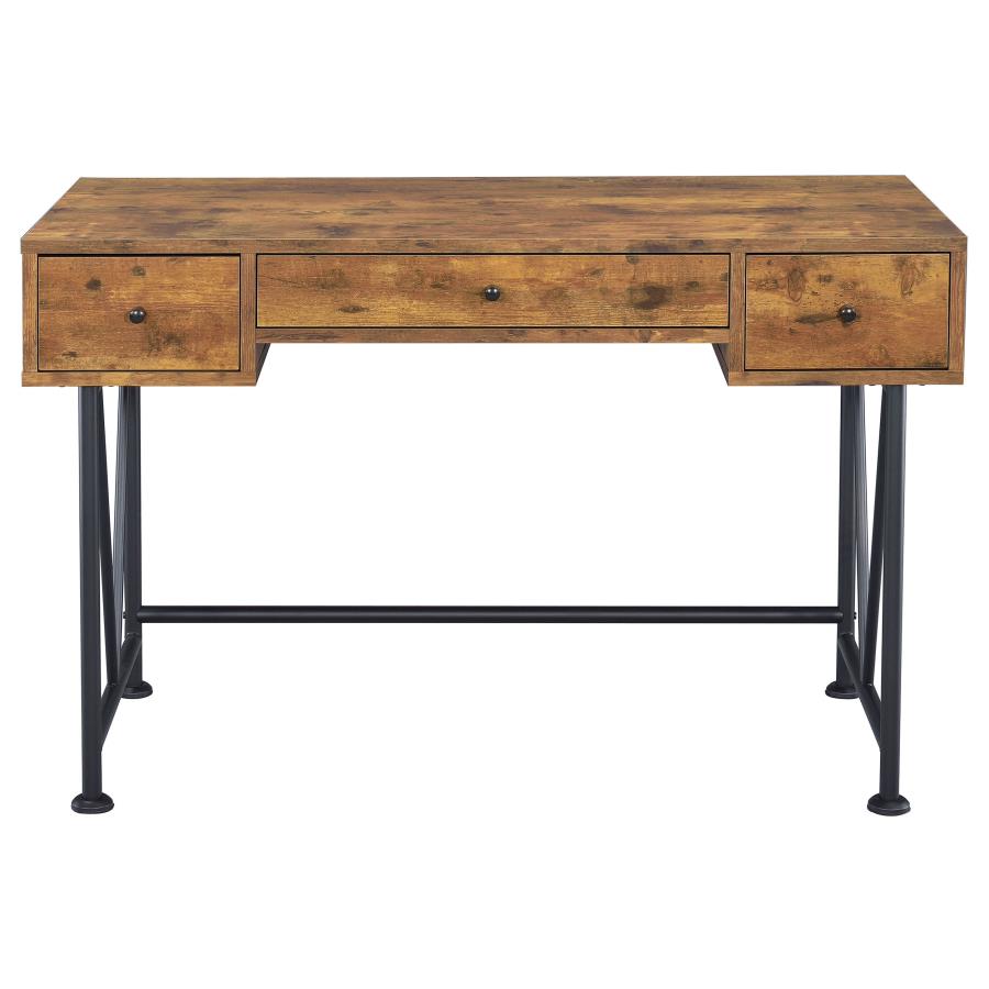 Analiese Antique Nutmeg 3-Drawer Writing Desk by Coaster