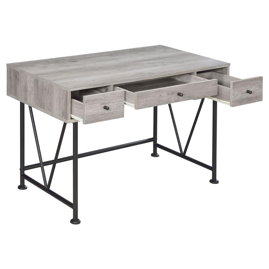 Analiese Grey Driftwood 3-drawer Writing Desk by Coaster