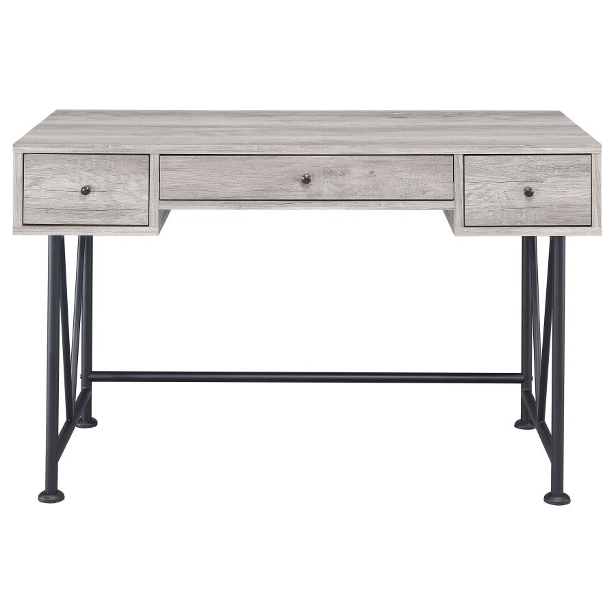 Analiese Grey Driftwood 3-drawer Writing Desk by Coaster