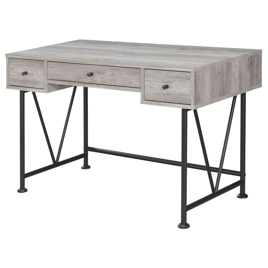 Analiese Grey Driftwood 3-drawer Writing Desk by Coaster