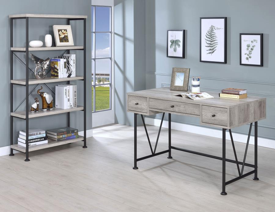 Analiese Grey Driftwood 3-drawer Writing Desk by Coaster