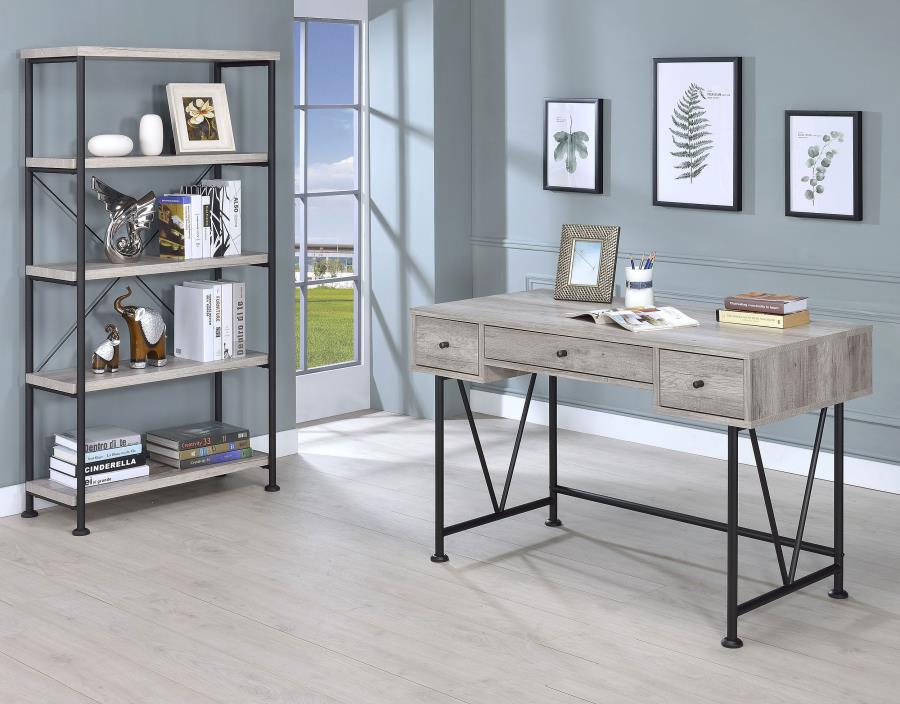 Analiese Grey Driftwood Bookcase by Coaster