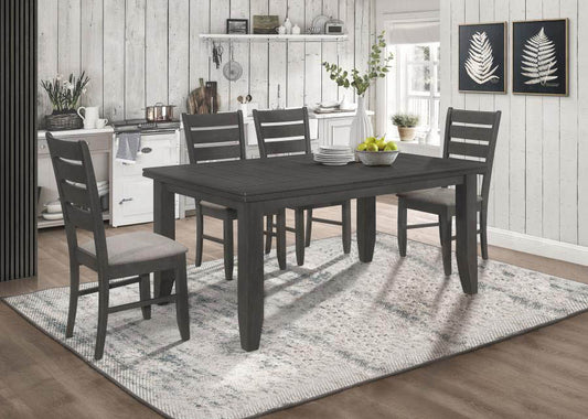 Dalila Dark Grey Dining Set (table and 4 chairs) by Coaster