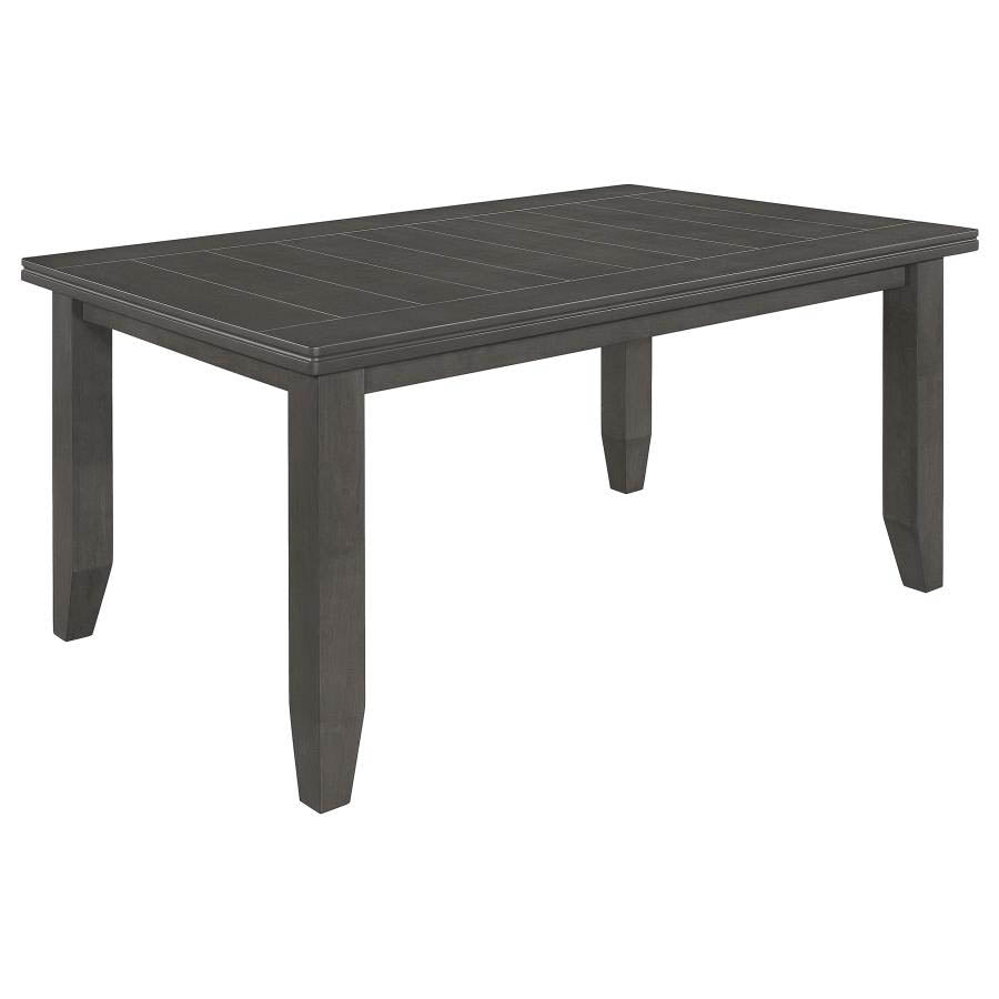 Dalila Dark Grey Dining Set (table, 4 chairs, & bench) by Coaster