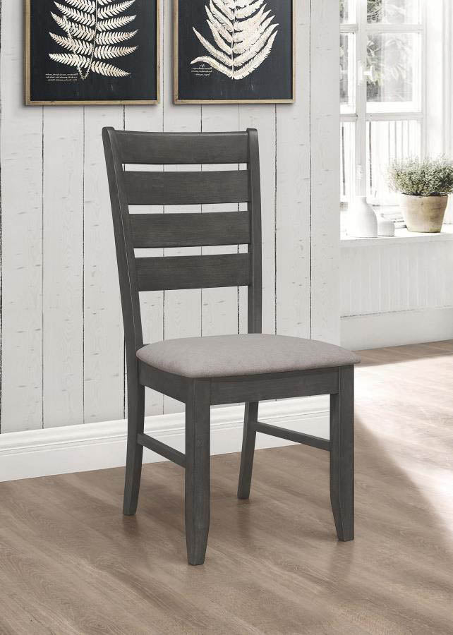 Dalila Dark Grey Ladder Back Side Chairs (Set of 2) by Coaster