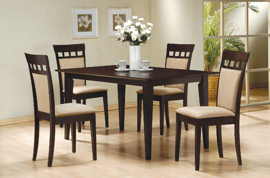 Gabriel II Dining Set (table and 4 chairs) by Coaster