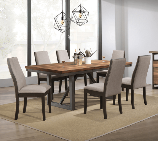 Spring Creek Taupe Dining Set (table and 6 chairs) by Coaster