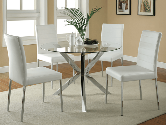 Vance White Dining Set (table and 4 chairs) by Coaster